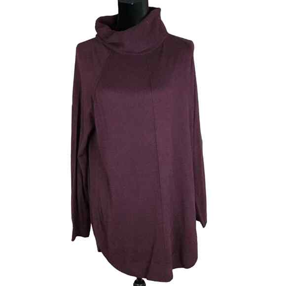 Caslon Woman's Small Maroon Turtleneck Tunic Sweater Long Sleeve Curved Hem NWOT - Picture 15 of 15